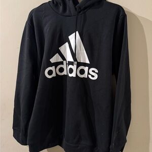 Adidas Women's Classic Black Hoodie with White Emblem